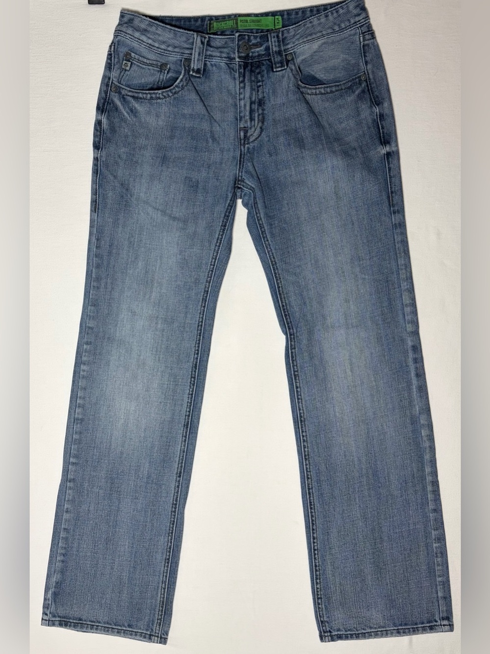 Rock & Roll Denim Regular Pistol Straight Leg Denim Jeans Mens 31x34 Cotton Nice